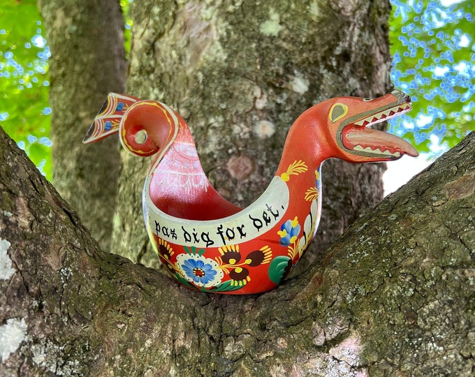 Early 1900s Museum Quality KJENGE -RARE Norwegian antique Rosemaling Ale/beer bowl, Scandinavian folk art, RUSTIC Farmhouse, Collectible