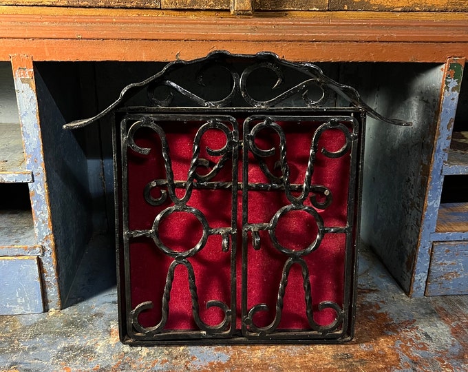 LARGE Vintage Norwegian key cabinet/box, wrought iron, cottage/cabin /country  farmhouse style, Scandinavian folkart
