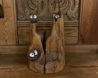 Vintage Norwegian handcrafted Figurine/ Sculpture, RARE Scandinavian folk art sculpture, wood carving folkart, Collectible