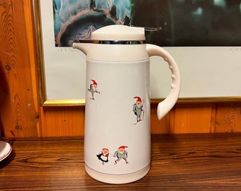Vintage Porsgrund Porcelain NISSE Christmas Thermos / Coffee Pot /Teapot / . Vintage from 1990s.