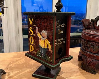 Unique handcrafted wine carrying case, Norwegian wooden wine storage box, handpainted folk art, Swivel / Rotating box, bag in box wine