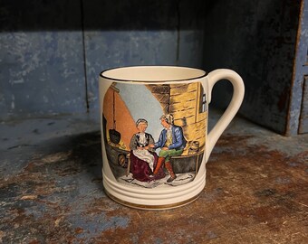 Wedding gift-Vintage Egersund Norway Mug/Beer Mug / pitcher/jug "Folkart / Norwegian Living style" in ceramic/stoneware/faience, Collectible