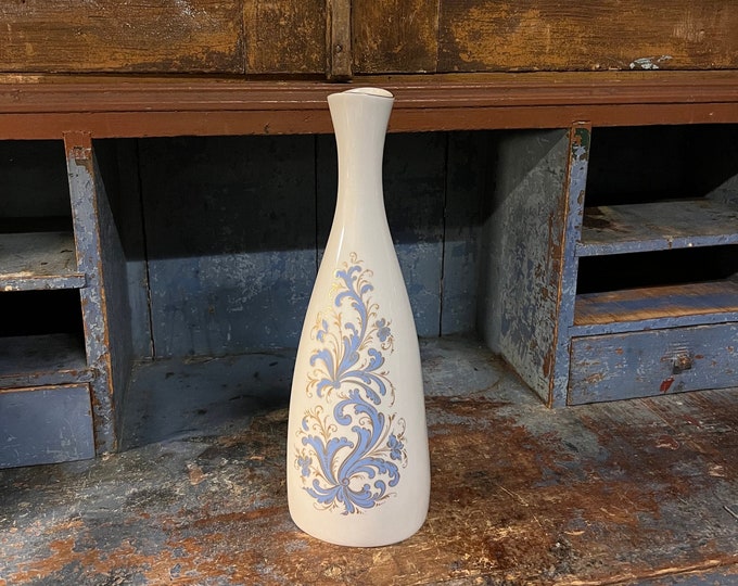 1961 Vintage Norwegian Porsgrund rosemaling/rose painting vase, Torstein Ronjom design, early production