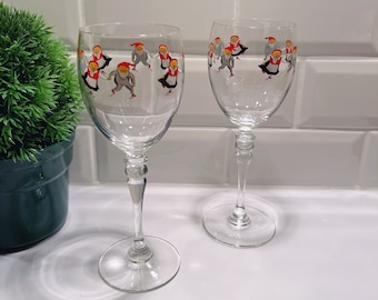 Vintage NISSE Norwegian Porsgrund design Wine /Red Wine glass, Scandinavian design Christmas table serving, COLLECTIBLE