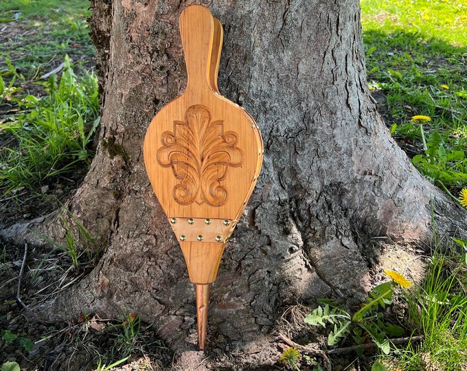 1980/90s' Vintage Norwegian Fireplace Bellows/ Blower,folkart with hand carved pattern from Telemark,scandinavian Housewarming/wedding gift