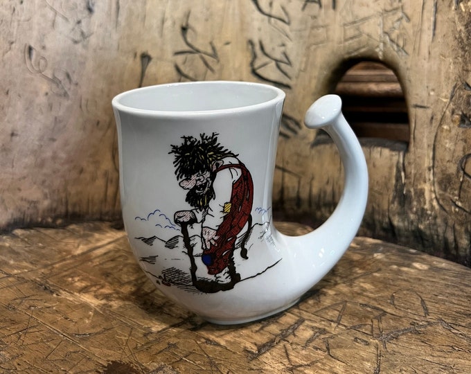 Vintage VIKING Horn Mug, Figgjo Norway, Viking and Troll, traditional Norwegian style, collectible