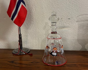 RARE Magnor Nisse Dinner Bell Table Bell Norwegian Porsgrund design nisse motifs, Scandinavian design Christmas table serving, COLLECTIBLE