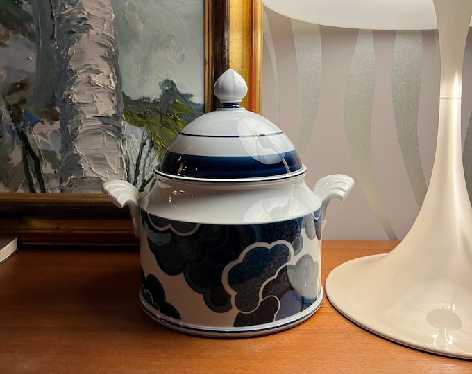 Perfect - As NEW - "Blue Cloud" Large Tureen with Lid by VILLEROY & BOCH, Vintage retro mid-century modern design table serving, Collectible