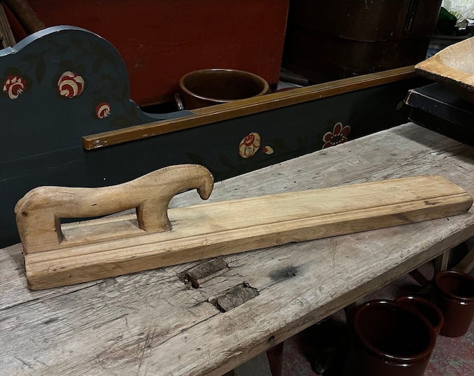 Antique Norwegian mangle board with horse handle, Norway/Scandinavian folkart folk-Art, Christmas gift, Rustic country styleNorsk heritage