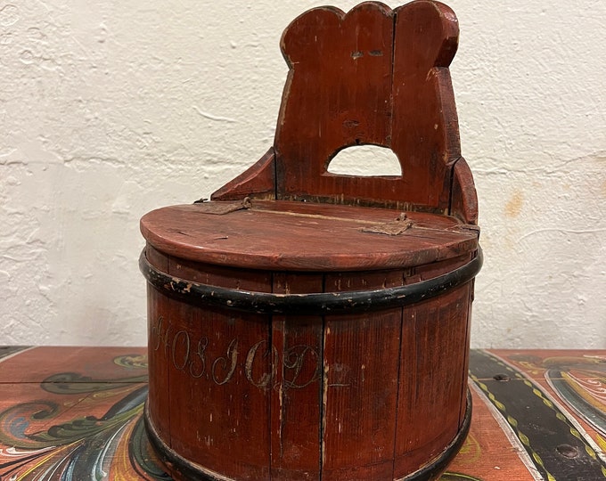 Early 1800s' antique Norwegian handmade Wall Hanging Wooden Salt/Coffee/Sugar Box from Telemark,Norway, traditional folkart,farmhouse rustic