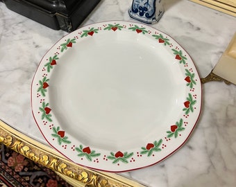 38SOLD! Dia. 26cm Porsgrund 'Hearts & Pines' Norwegian design dinner plate, Vintage Norway/ Scandinavian design Christmas table serving