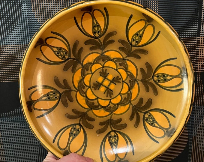 RARE 1920/30s' Egersund Norway fruit bowl with handpainted decor, Museum piece,Norwegian Jugend/Art Nouveau style antique, perfect condition
