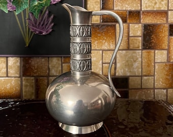 1960s Haugrud Norway Pewter vase/pot/ pitcher, Norwegian tin, Scandinavian Mid Century Modern