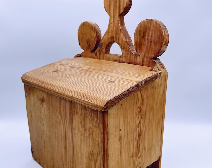 1800s Primitive antique Wall Hanging Wooden Salt/Coffee/Sugar Box, nature pine, traditional kitchen storage, RUSTIC farmhouse cabin Norway