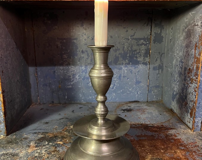 Vintage Norwegian Baroque candlestick, Norway coat candle holder in Pewter , Scandinavian/ Norwegian home decor center piece