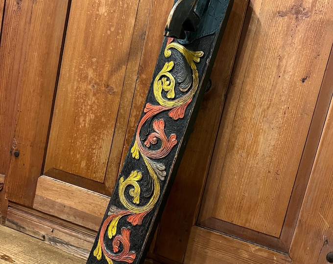 Dated 1849 Museum quality Antique, One of the best carved mangle board from Gudbrandsdalen,Norway. Primitive handcrafted, original painting