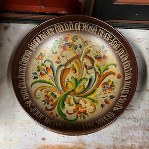 1980 One of the best-Rare Telemark rosemaling beer bowl dia.41cm, professional painted signed folkart folk art from Norway Collectible