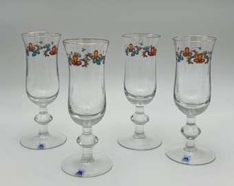 RARE Magnor "Farmers Rose" Champagne /Wine glass Norwegian Porsgrund design, Scandinavian Christmas table serving, Nordic COLLECTIBLE