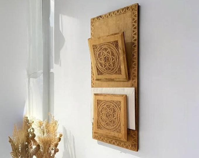 18/1900s Letter/magazine newspaper holder/rack, Antique from Norway, Unique Scandinavian handmade folkart,wall hanging, collectible