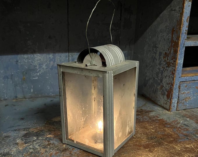 18/1900s Antique Candle lantern, Primitive hanging lamp, Country style/Farmhouse/Cabin lighting, Norwegian RUSTIC farmhouse interior