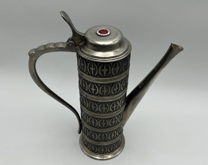Haugrud Norway 307 Pewter Coffee Pot /Teapot / Hot Chocolate Jug, Norwegian tin, Scandinavian Mid Century Modern