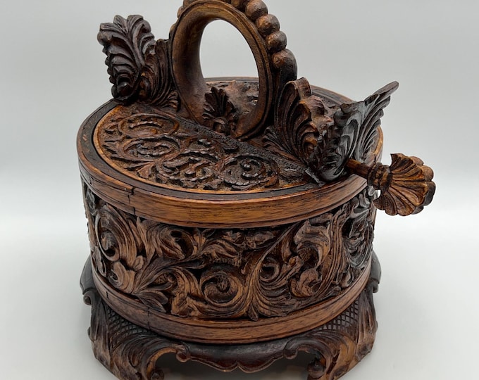 Scandinavian Farmhouse Butter Bucket, Hand-crafted, Gudbrandsdalen, Norway Folk Art