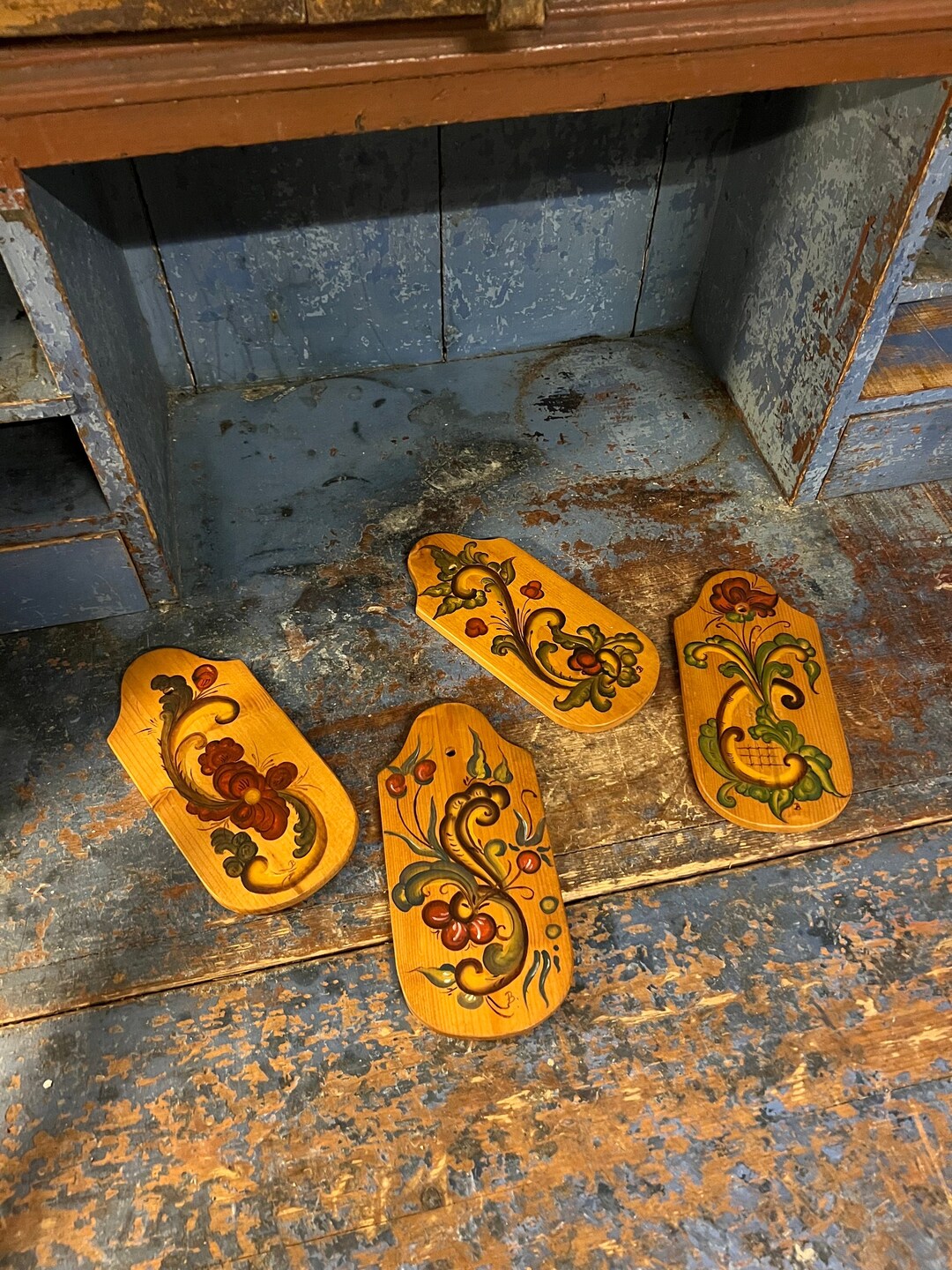 Set of 4 Vintage Norwegian Cutting Slicing Board/wall Decor With ...