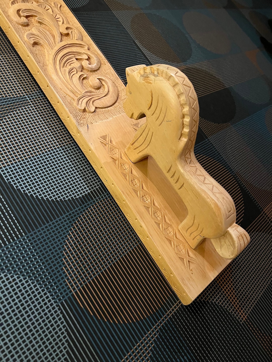 1974 UNIQUE Norwegian Mangle Board With Stunning Detailed Carving