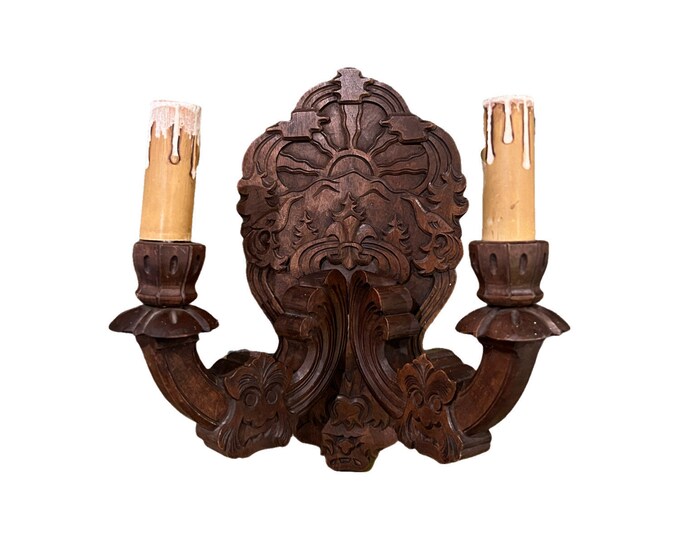 1910/20s Unique Sconce/Wall light antique Norwegian handcrafted Lamp,Country style/Farmhouse/Cabin, Scandinavian folkart/folk art