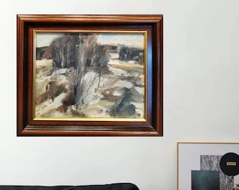 Dipinto ad olio norvegese "Da Adal" del famoso artista Ragnar Almén (1949-), arte moderna norvegese