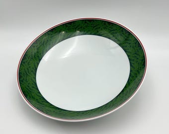 RARE 'Hearts & Pines' Large Porsgrund Porcelain Serving/ Meat / Fruit bowl, Vintage Scandinavian /  Norwegian design Christmas table serving