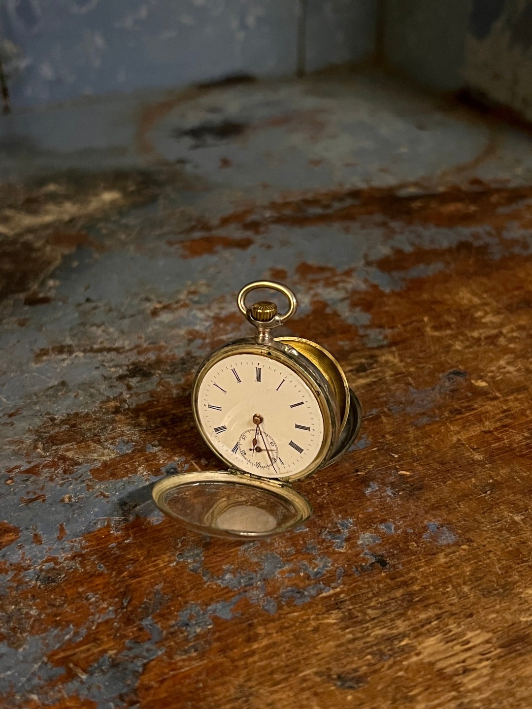 銀製 0.800 馬 刻印 懐中時計 ハンターケース アンティーク 1800 年代