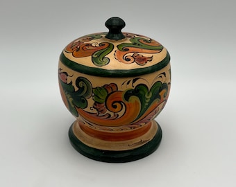c.1930s handcrafted Candy/Teabag Box / Stand with rosemaling. Farmhouse storage box, Telemark, Norway, Scandinavian folk art, Collectible