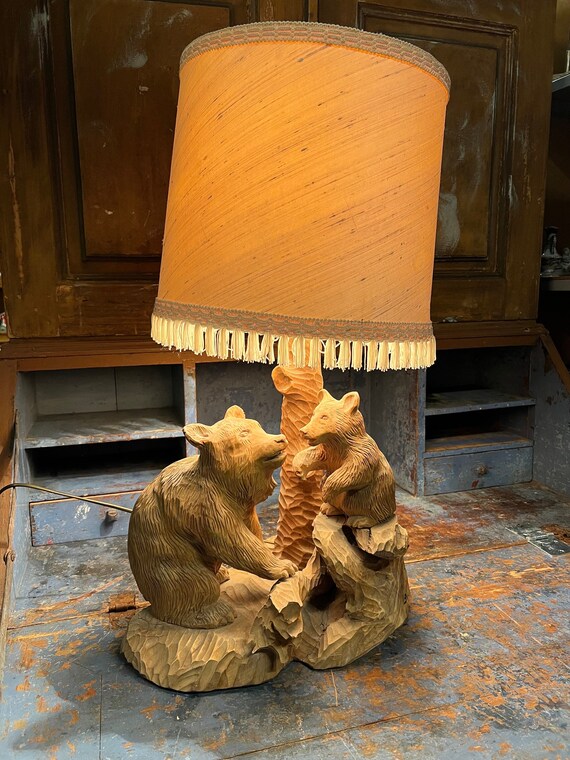 LARGE Bjarne Walle (1911-89) Norwegian Handcrafted Lamp,'mother