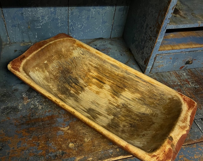 1800s Primitive antique tray/trau/Dough Bowl with beautiful patina, RUSTIC Country / farmhouse style antique from Norway