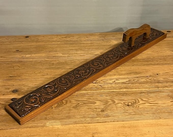 ca.1970s Norwegian mangle board with rosemaling pattern, folkart from Telemark, Scandinavian folk-Art