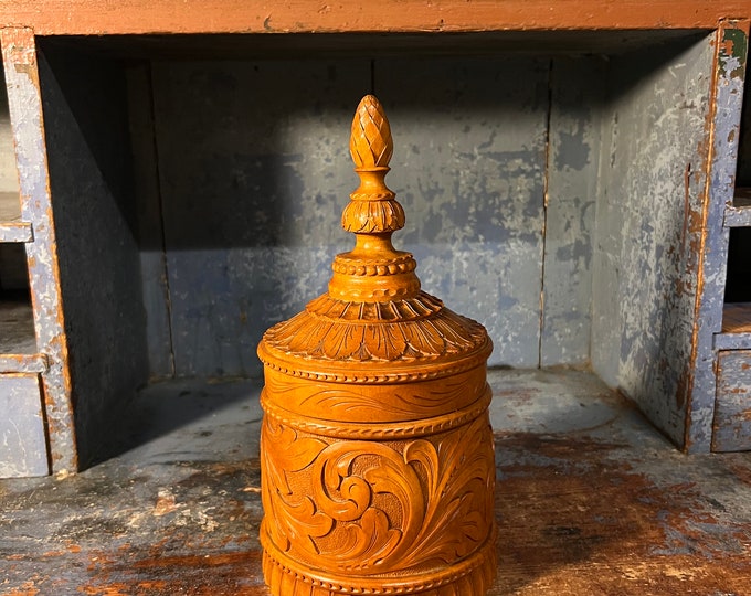 18/1900s Antique detailed handcarved Ole Olsen Moene style Tobacco Box, Norwegian folk art, a master piece, Scandinavian wood carving