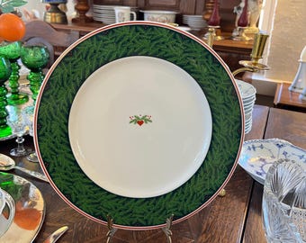8SOLD! Dia.30cm Porsgrund 'Hearts & Pines' Norwegian design serving plate/cake/Placemats/place plate,Vintage Scandinavian Christmas  serving