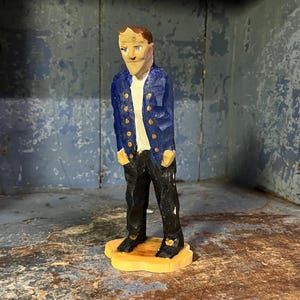 Vintage handcrafted AXEL PETTERSSON style wooden Sculpture, RARE Scandinavian folk art, wood carving folkart, Collectible