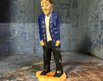 Vintage handcrafted AXEL PETTERSSON style wooden Sculpture, RARE Scandinavian folk art, wood carving folkart, Collectible