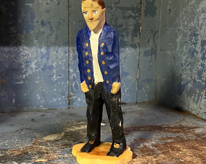 Vintage handcrafted AXEL PETTERSSON style wooden Sculpture, RARE Scandinavian folk art, wood carving folkart, Collectible