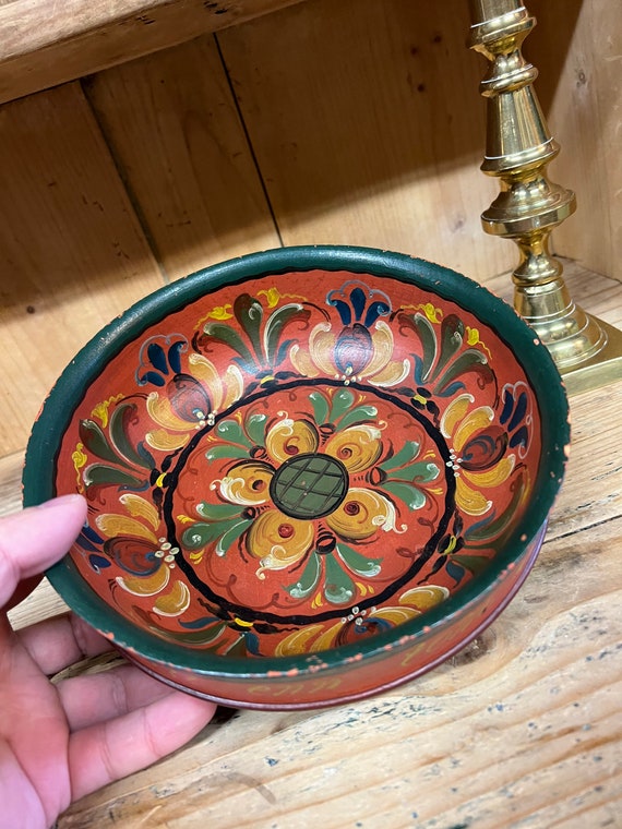 1920/30 ノルウェー産ローズマリング ボウル フォークアート