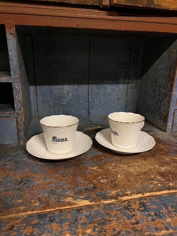 1800s "mama / Papa" - Rare Porsgrund Rococo Style Coffee / Tea Cup With  Saucer, Norwegian Antique, Collectible, LARGE - Etsy Israel