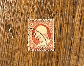 アメリカ合衆国 3セント 使用済み切手 ワシントン 1857/58年 極めて良好 希少な中古米国3セント ジョージ・ワシントン