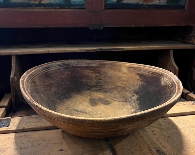 1700s Norwegian RUSTIC Ale / beer bowl with patina, Scandinavian antique, Cabin / Farm House style, Collectible
