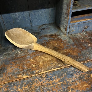 51cm Dated 1885 Antique handcrafted/handcarved Spoon/Ladle from Telemark, Norway, RUSTIC, patina, Norwegian / Scandinavian folkart