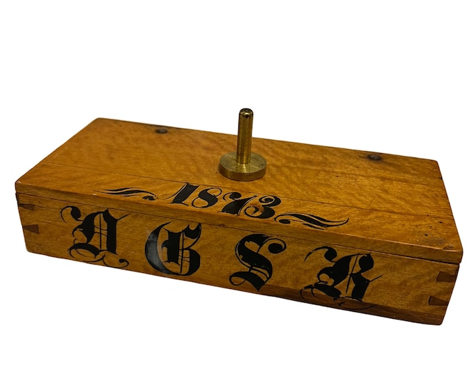 Dated 1873 Antique Memory & Keepsake Box, lovely antique JEWELRY BOX, Scandinavian / Norwegian antique box, Original handmade in birch wood