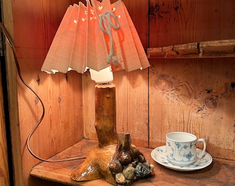 Unique Vintage Norwegian handcraft Lamp, Country style/Farmhouse/Cabin lighting, Scandinavian folkart/folk art