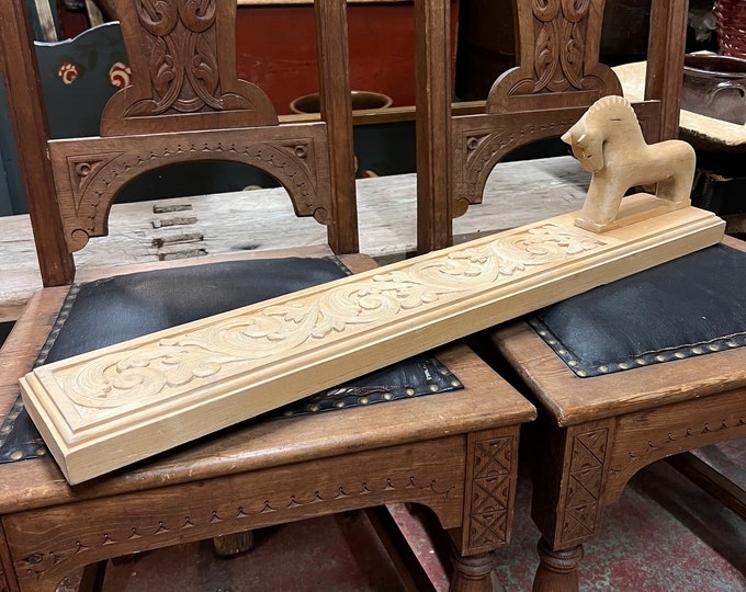 1980s' Vintage Norwegian mangle board with nice carving, folkart from Norway, Scandinavian folk-Art, Christmas gift, Norsk heritage