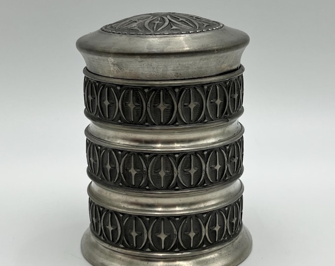 Haugrud Norway 322 Pewter and Teak Coffee / tobacco box, Scandinavian Mid Century Modern design Memory & Keepsake Box